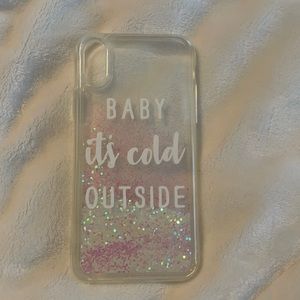 Christmas waterfall glitter iPhone case XS